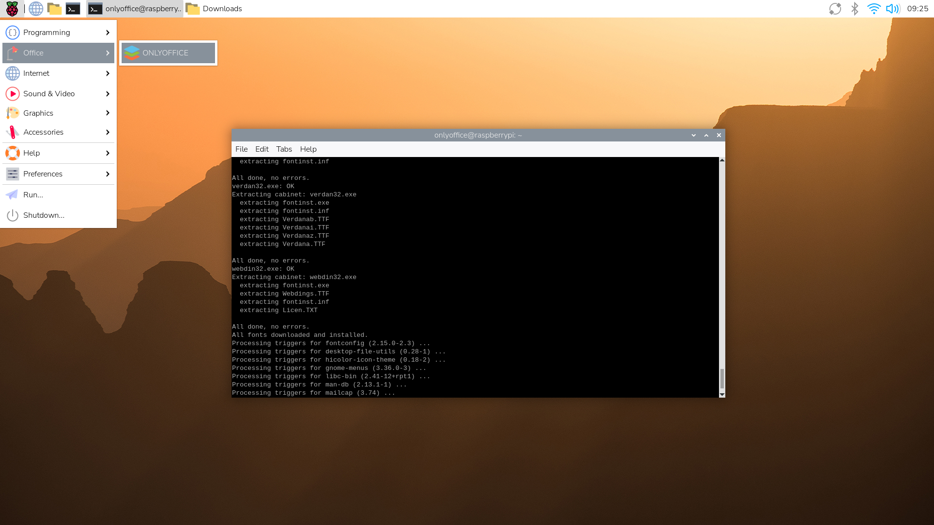 Raspberry Pi üzerinde ONLYOFFICE Desktop Editors